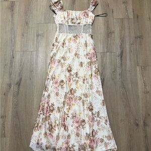 Satin Floral Maxi Dress